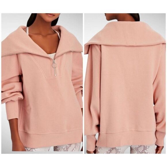 Varley Tops - Varley Vine Half-Zip Pullover in Mahogany Rose Size XS
